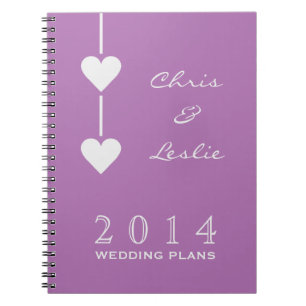 Custom text, year & colour wedding plans notebook
