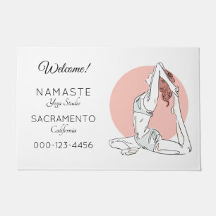 Custom text yoga studio door mat