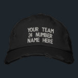 Custom Text Your Hat Embroidered Baseball Cap<br><div class="desc">Simple Personalized Promotional Baseball Caps - Add Your Text - Name - Team - Company / Number / Letter / Slogan - Tagline / or Website , Phone , E-mail , Social Media Handle , Address , Logo - Photo / more - Choose Your Color / Size / Font -...</div>
