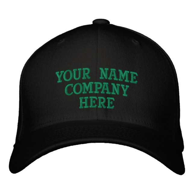 Custom Text Your Name Hat Embroidered Baseball Cap (Front)