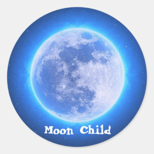 Custom Text Zodiac Cancer Blue Moon Child Sticker