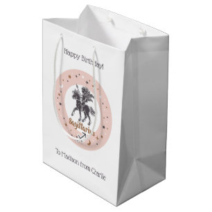 Custom Text Zodiac Sign Sagittarius Medium Gift Bag