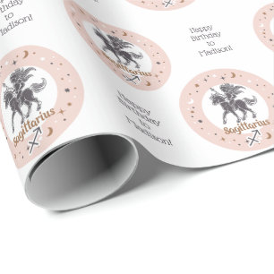 Custom Text Zodiac Sign Sagittarius Wrapping Paper