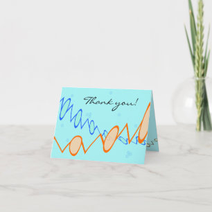Custom textCard - PEG with blue floral background  Thank You Card