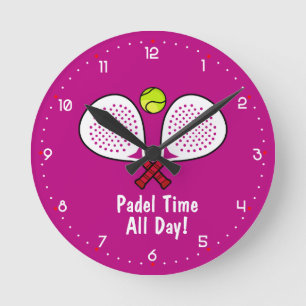 Custom text🎾Padel O’Clock Round Clock