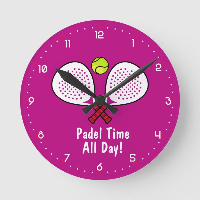Custom text🎾Padel O’Clock Round Clock (Front)