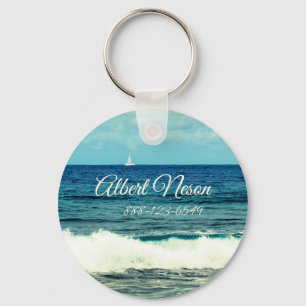 Custom Texts Sailing Boat Key Ring