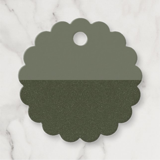 Custom Textured Moss Green Favour Tag (Bottom Half (Front)