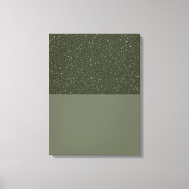 Custom Textured Moss Green Stretched Canvas Print (Front)