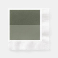 Custom Textured Moss Green Two-Tone Paper Napkin