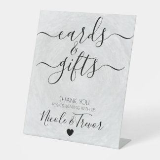 Custom Texturised Calligraphy Cards & Gifts Pedestal Sign
