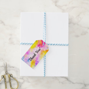 CUSTOM THANK YOU ABSTRACT FLORAL PASTEL STYLE GIFT TAGS