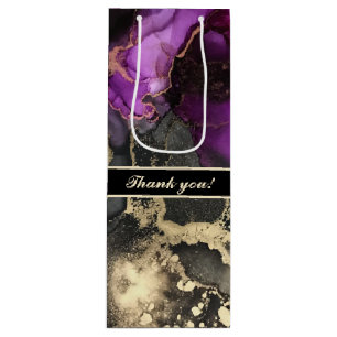 Custom Thank You Black Purple Unique Gift Bag