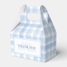Custom Thank You Blue Gingham Watercolor  Favour B