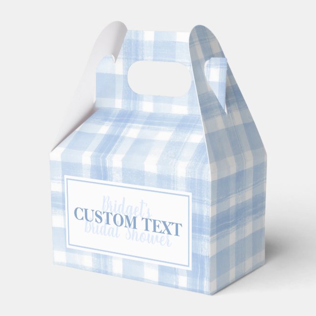 Custom Thank You Blue Gingham Watercolor  Favour Box (Back Side)