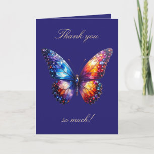 Custom Thank you Brilliant Butterfly in Diamonds Card