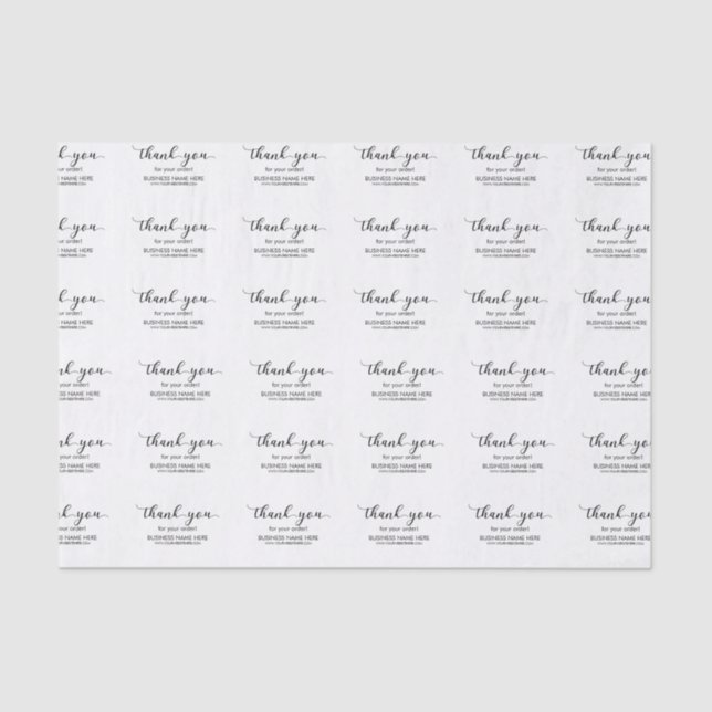 Custom Thank You Business  Tissue Paper (Front)