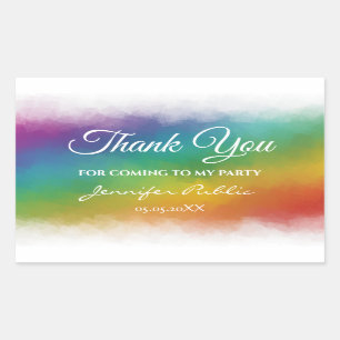 Custom Thank You Calligraphed Text Template Rectangular Sticker