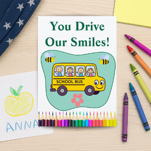 Custom Thank You Card for School Bus Driver Gift