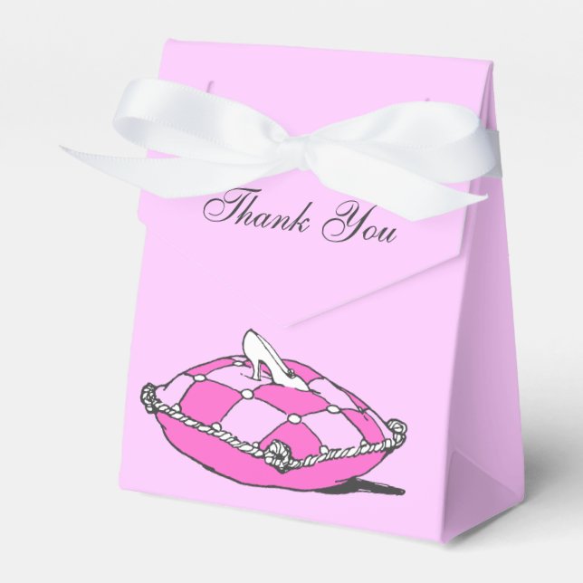 Custom Thank You Cinderella Slipper Pink Favour Bo Box (Front Side)