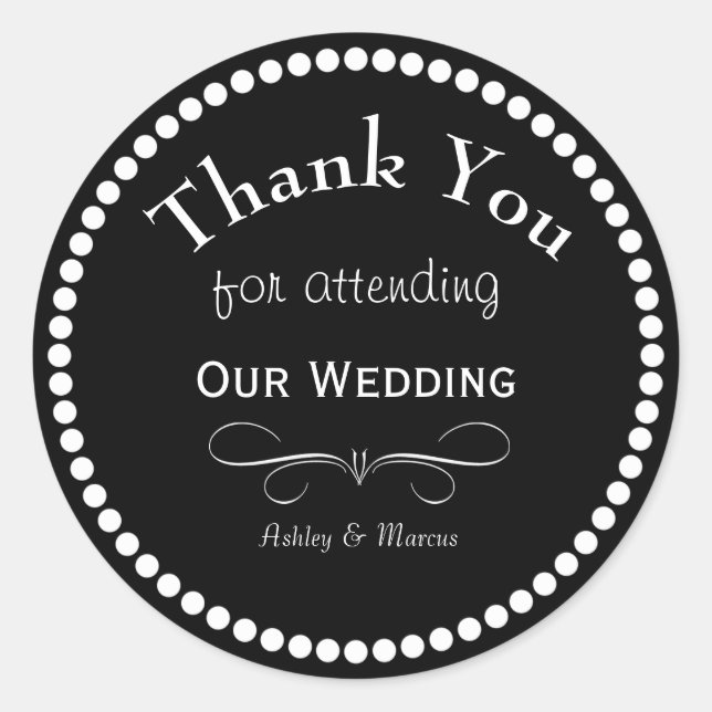 Custom Thank You Classic Round Sticker (Front)