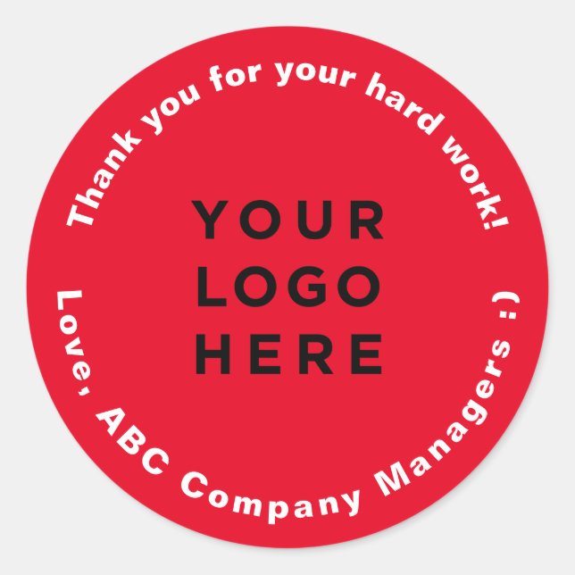 Custom Thank You Employee Appreciation Day Gifts Classic Round Sticker (Front)