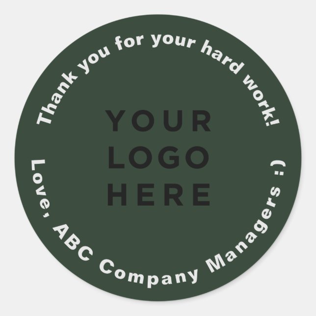 Custom Thank You Employee Appreciation Day Gifts Classic Round Sticker (Front)