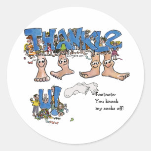 Custom Thank You Feet Classic Round Sticker