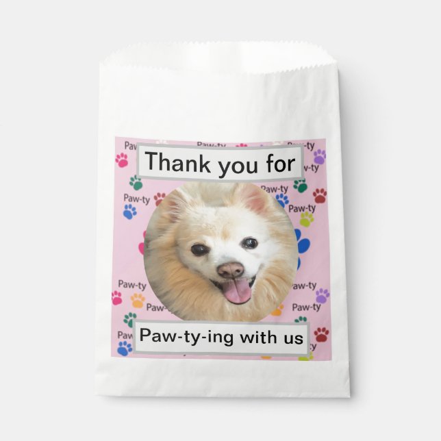 Custom Thank You for Paw-ty-ing Favour Bags (Front)