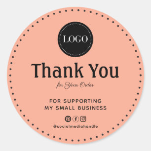 Custom Thank You For Supporting My Small Business Classic Round Sticker