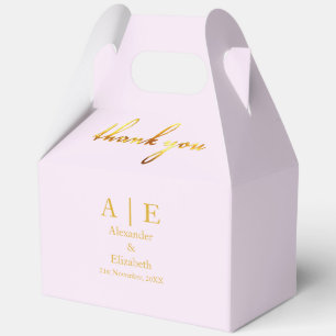 Custom Thank You Gold Script Favour Box
