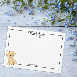 Custom Thank You Goldendoodle Puppy Note Card