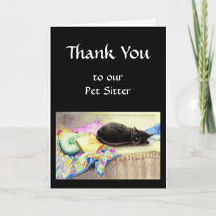 Custom Thank You, Greeting, Pet, Cat Sitter You Card