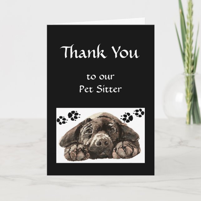 Custom Thank You Greeting, Pet,Labrador Dog Sitter Card (Front)