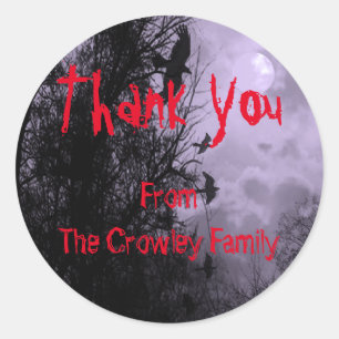 Custom Thank You Halloween Ravens Sticker