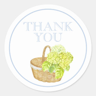 Custom Thank You Hydrangea Basket Sticker