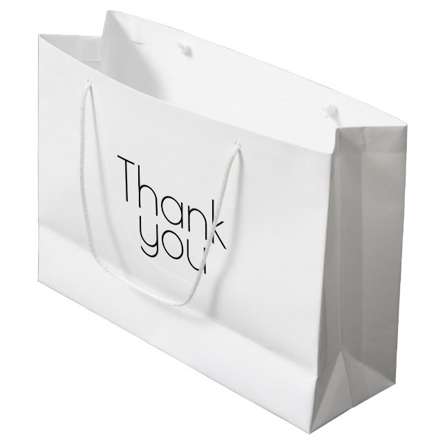 Custom Thank You Large Gift Bag Personalised Style (Front Angled)