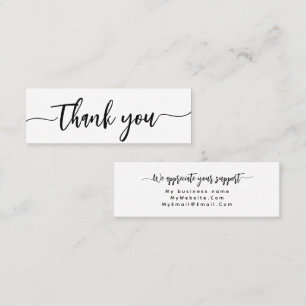 Custom Thank You Minimalist Modern Elegant Script Mini Business Card