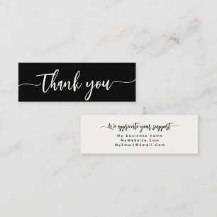Custom Thank You Minimalist Modern Elegant Script Mini Business Card
