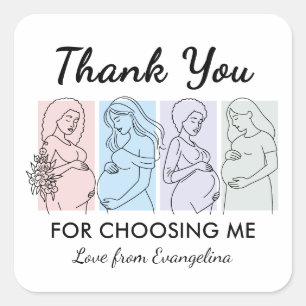 Custom THANK YOU Personalised Doula Square Sticker