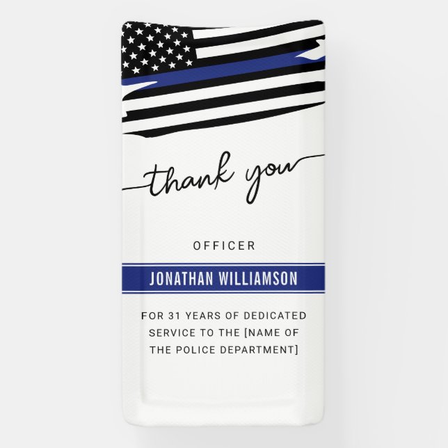 Custom Thank You Police Officer Retirement Gift Banner (Vertical)