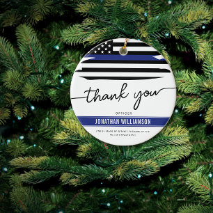Custom Thank You Police Officer Retirement Gift Ceramic Tree Decoration