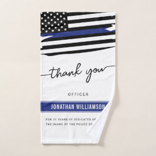 Custom Thank You Police Officer Retirement Gift Hand Towel