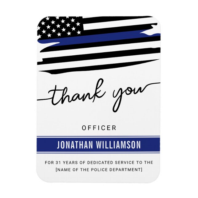 Custom Thank You Police Officer Retirement Gift Magnet (Vertical)
