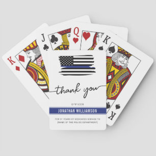 Custom Thank You Police Officer Retirement Gift Playing Cards