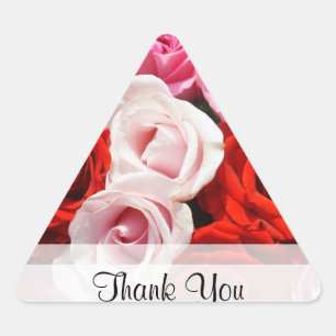 Custom "Thank You" Roses Triangle Sticker