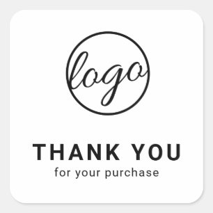 Custom Thank You Simple Business Logo Square Sticker