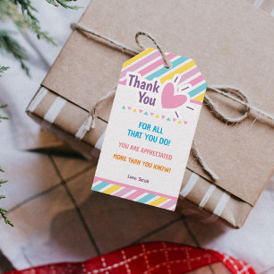 Custom Thank You Teacher Mentor Appreciation Gift Tags