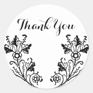 Custom Thank You Vintage Daisy Art Sticker