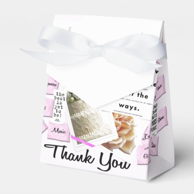 Custom Thank You Wedding & Anniversary Favour Boxe Favour Box (Front Side)